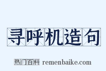 寻呼机造句是什么意思的图片